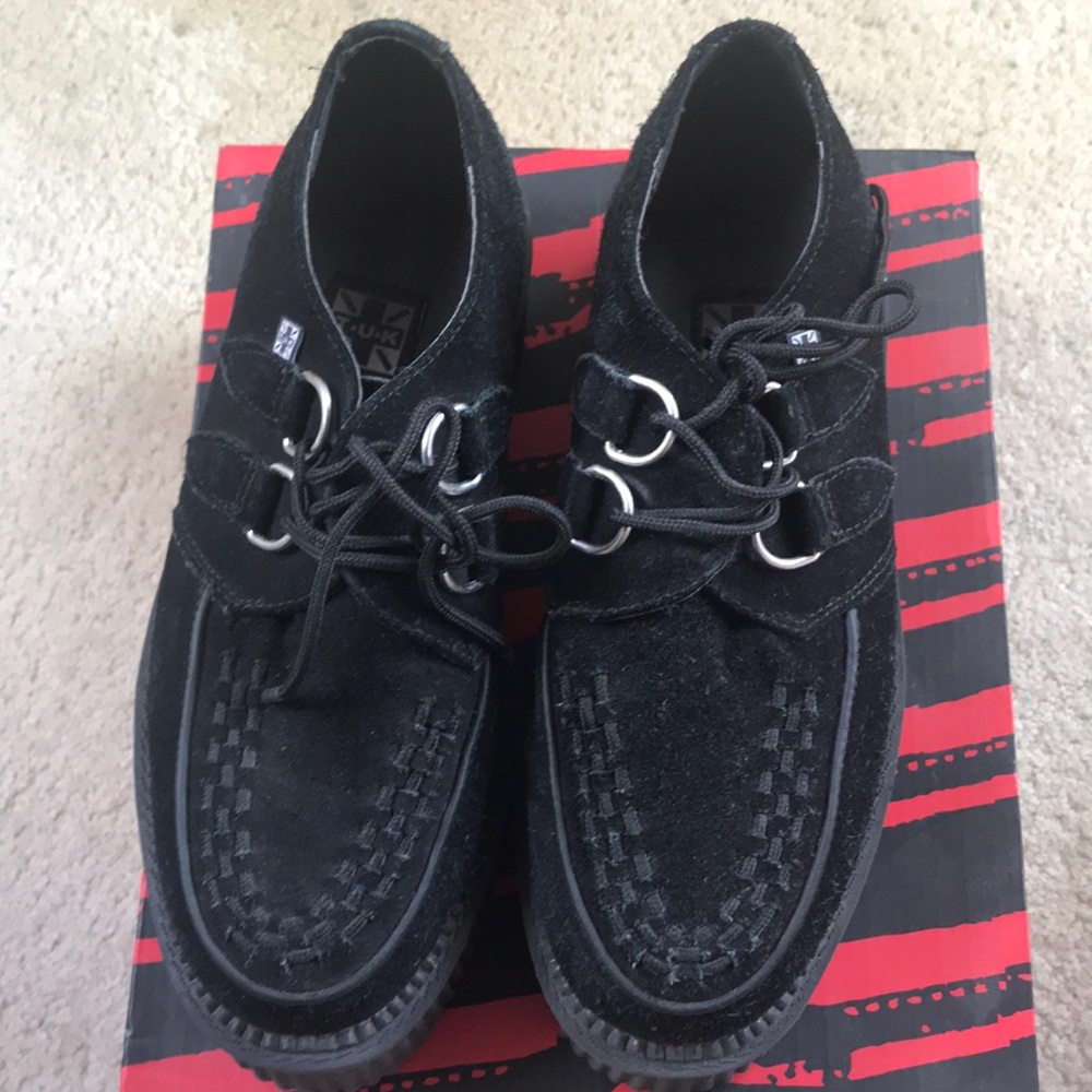T.U.K. black suede mondo creepers